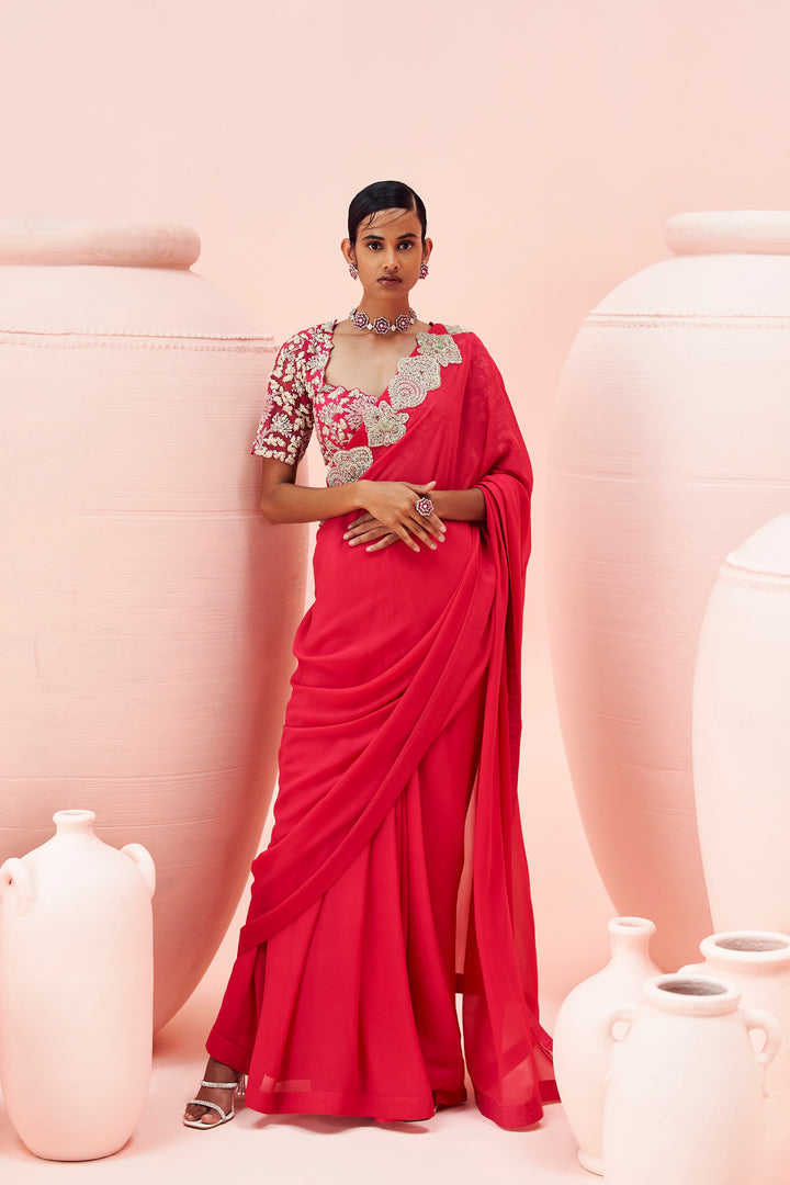 Fuchsia Saree with Bahaar Blouse