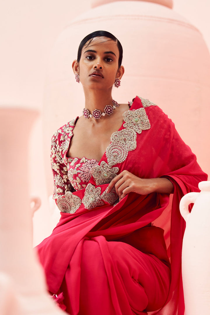 Fuchsia Saree with Bahaar Blouse