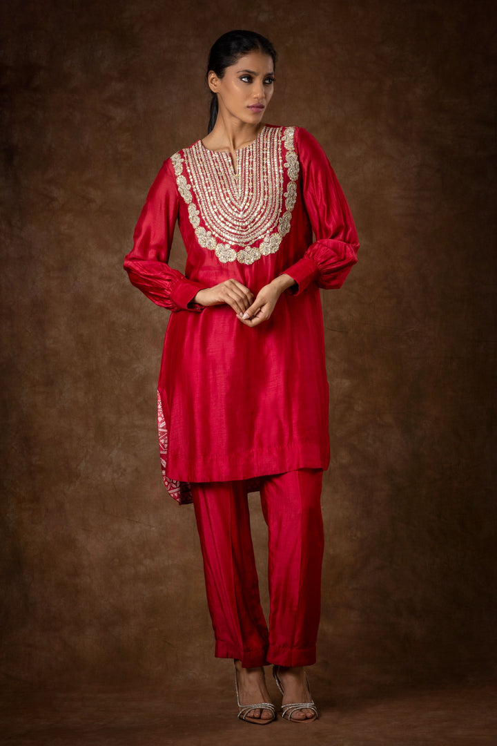 Rose Embroidered Kurta & Pants