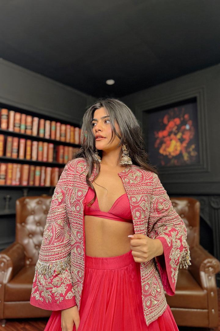 Kritika Khurana in our Farasha Pink Jacket Set