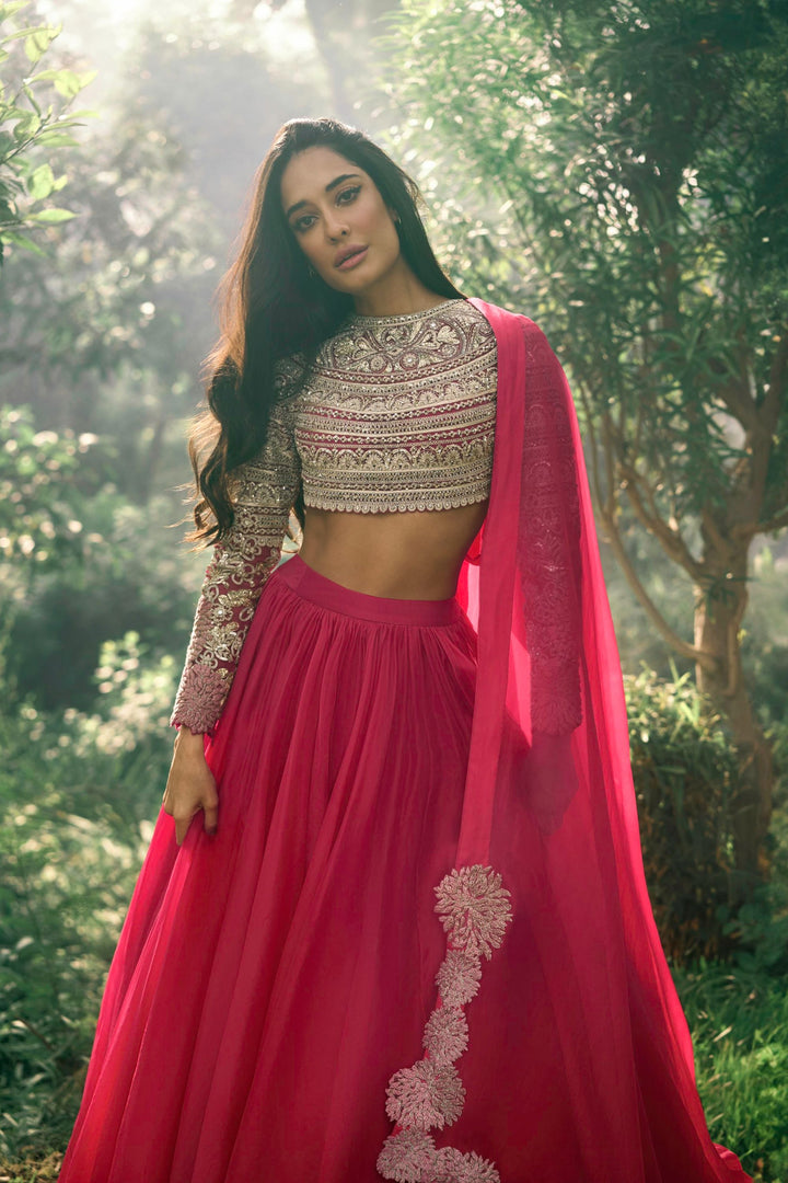 Deep Pink Lisa Lehenga Set