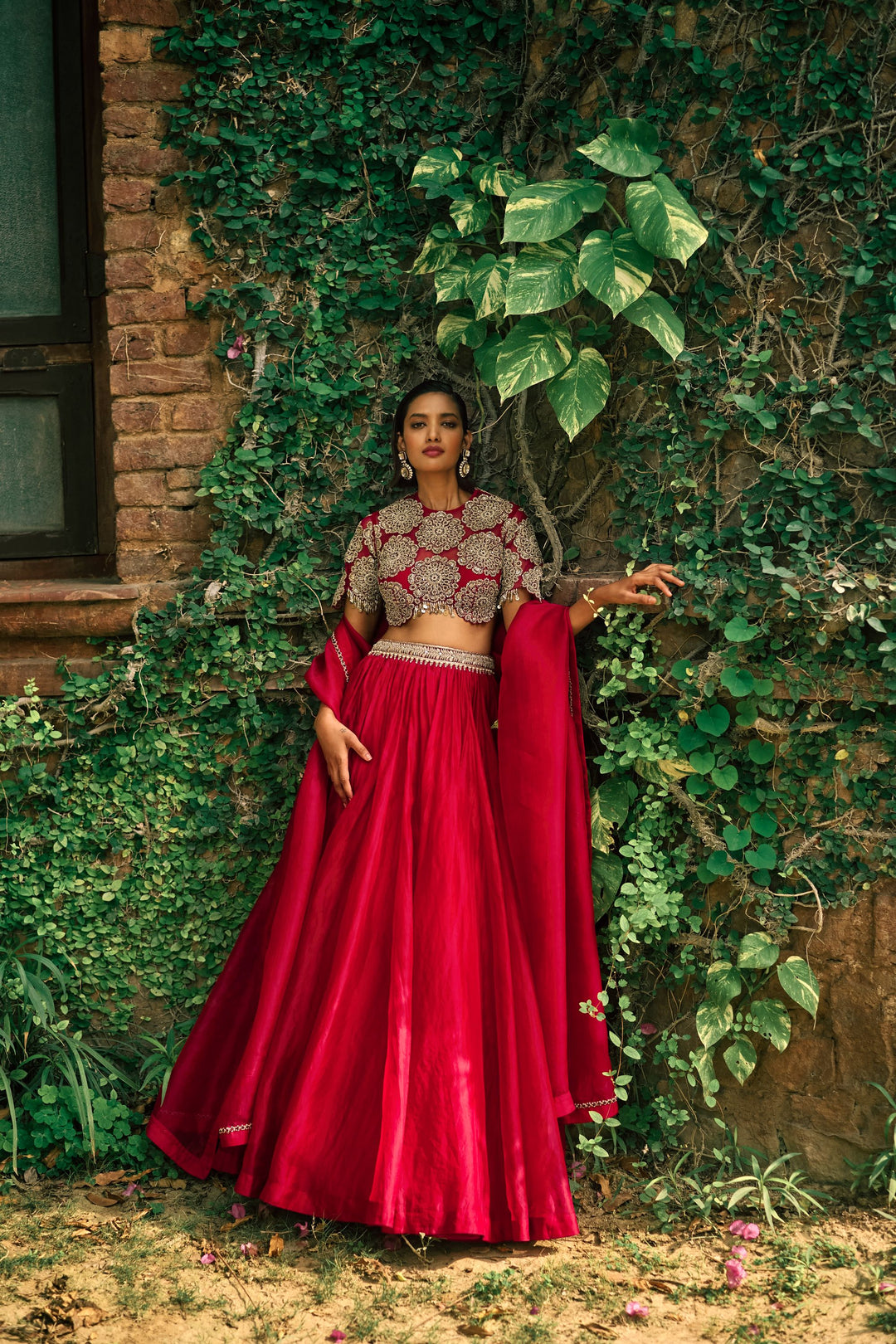 Crimson Red Lehenga Set