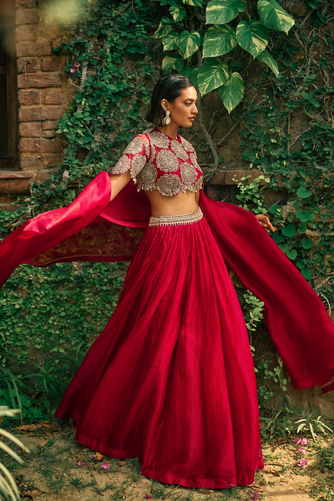 Crimson Red Lehenga Set